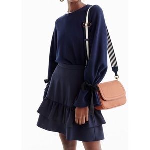 J. Crew Wool Flannel Ruffle Skirt